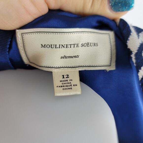 Moulinette Soeurs Scoop Neck, Beaded Chest Knee Length Pockets Dress 12 - Picture 8 of 9